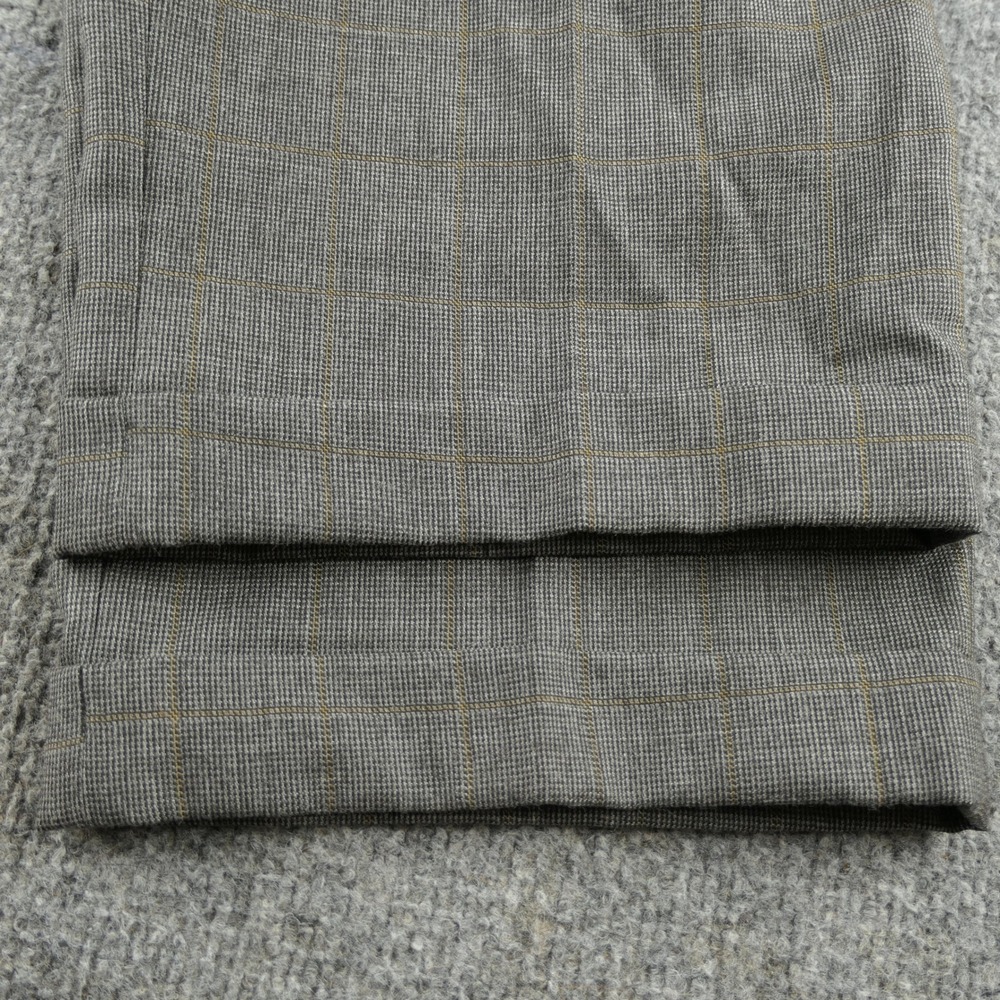 Hart Schaffner Marx Dress Pants Mens 40x32 Pleated Cuffed Grey Windowpane‎ Check - Picture 11 of 16